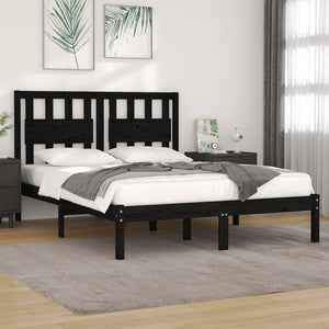 vidaXL Solid Wood Bed Black Pine 140x190 cm