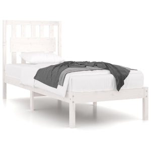 vidaXL Solid Pine Wood Bed White 90x200 cm