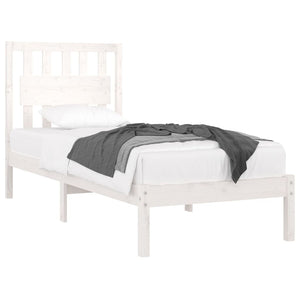 vidaXL Solid Pine Wood Bed White 90x200 cm