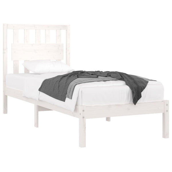 vidaXL Solid Pine Wood Bed White 90x200 cm
