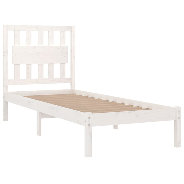 vidaXL Solid Pine Wood Bed White 90x200 cm