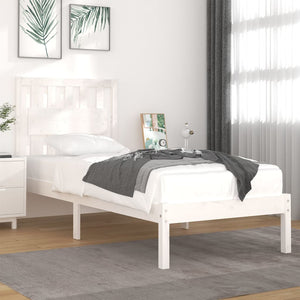vidaXL Solid Pine Wood Bed White 90x200 cm