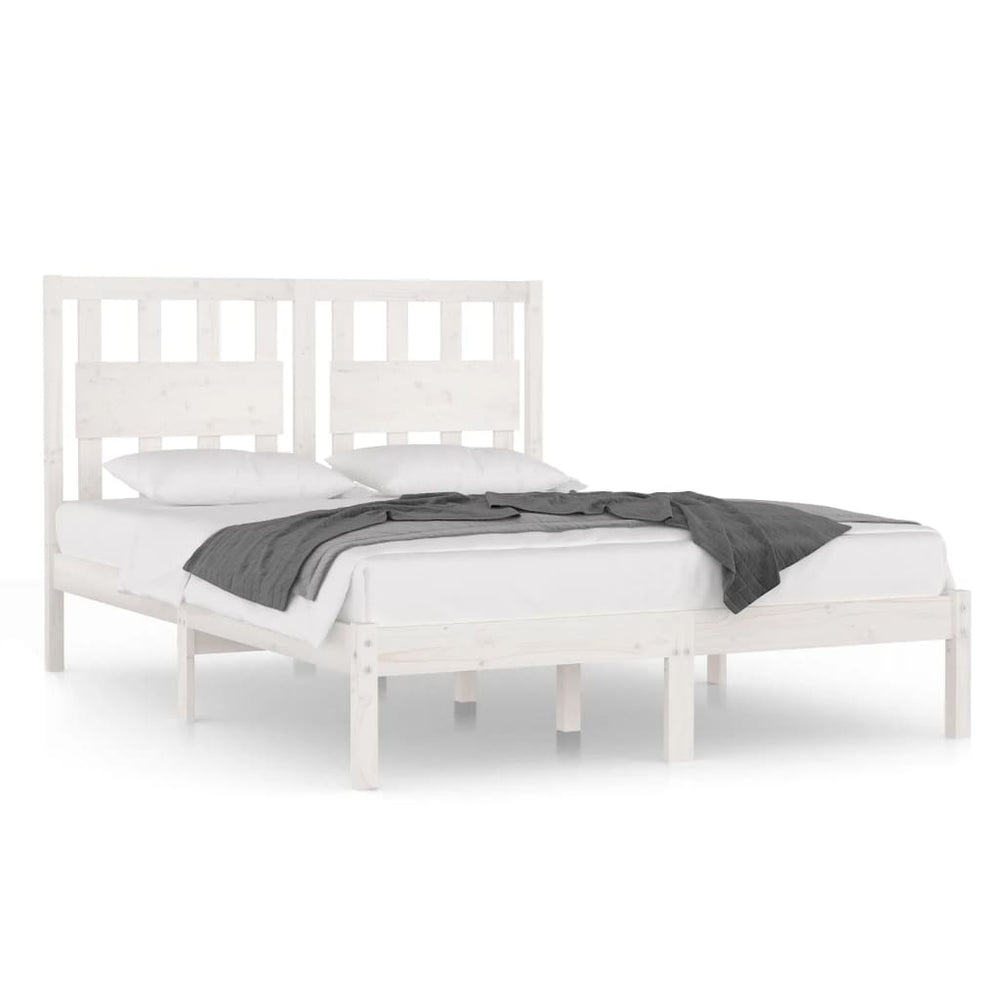 vidaXL Solid Wood Bed White Pine 120x200 cm