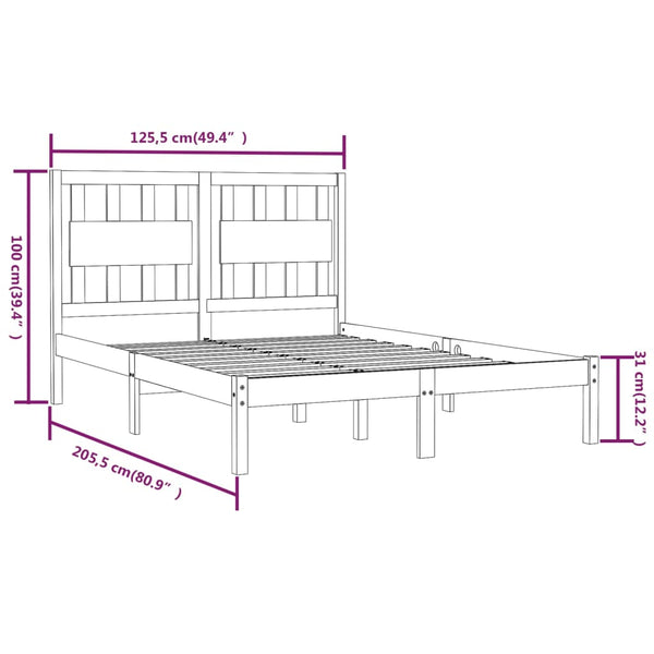 vidaXL Solid Wood Bed White Pine 120x200 cm