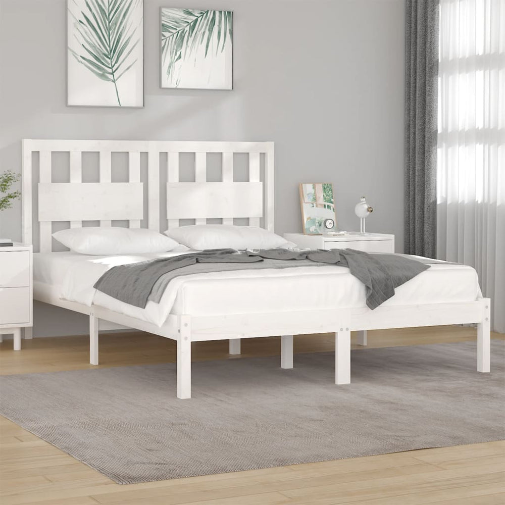 vidaXL Solid Wood Bed White Pine 120x200 cm