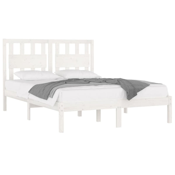 vidaXL Solid Pine Bed White 150x200 cm