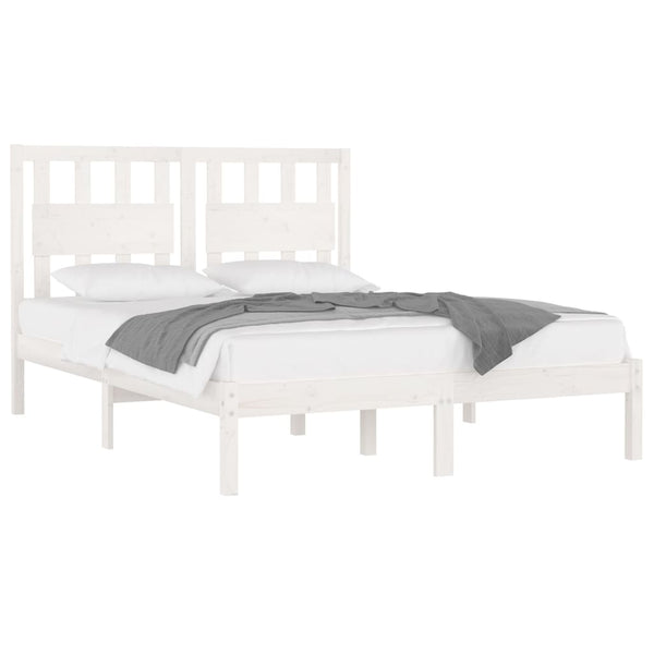 vidaXL Solid Pine Bed White 160x200 cm