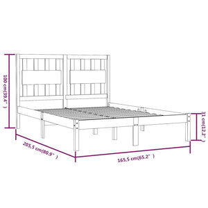 vidaXL Solid Pine Bed White 160x200 cm