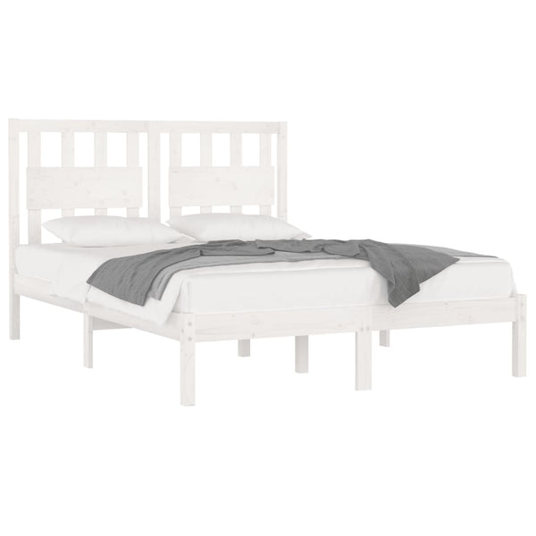 vidaXL Solid Pine Bed White 180x200 cm