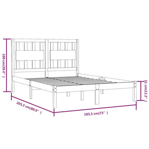 vidaXL Solid Pine Bed White 180x200 cm