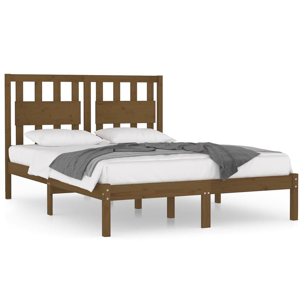 vidaXL Solid Wood Bed Honey Brown Pine 200x200 cm