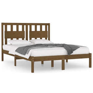 vidaXL Solid Wood Bed Honey Brown Pine 200x200 cm