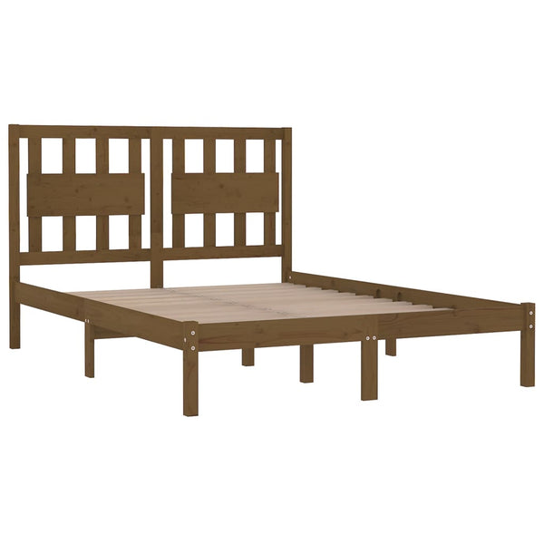 vidaXL Solid Wood Bed Honey Brown Pine 200x200 cm