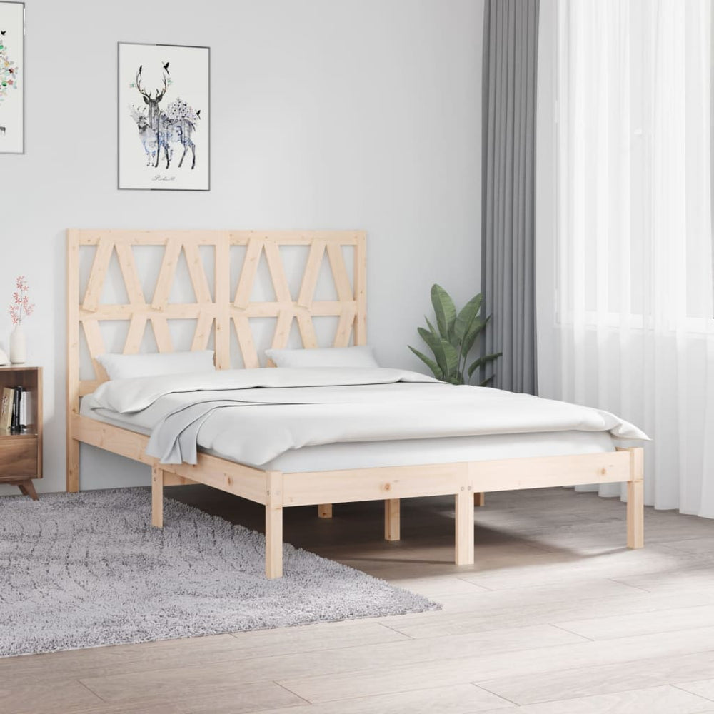 vidaXL Solid Pine Bed 120x190 cm