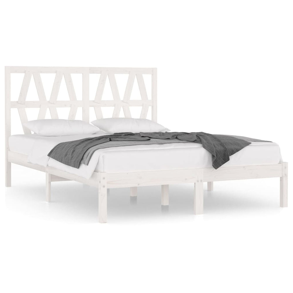 vidaXL Solid Wood Bed White Pine 120x190 cm