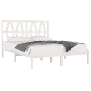 vidaXL Solid Wood Bed White Pine 120x190 cm
