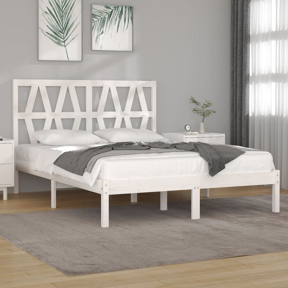 vidaXL Solid Wood Bed White Pine 120x190 cm