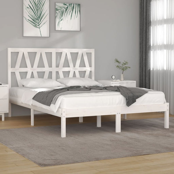 vidaXL Solid Wood Bed White Pine 120x190 cm