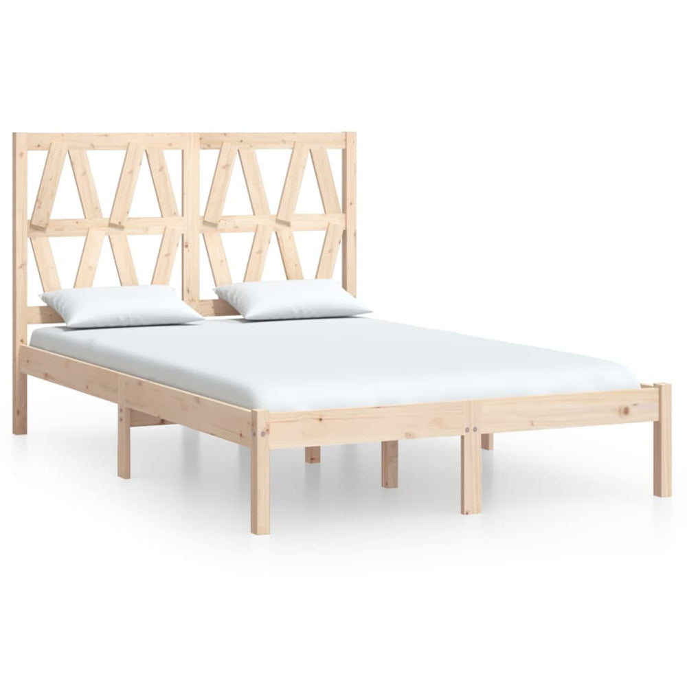 vidaXL Solid Pine Wood Bed 135x190 cm