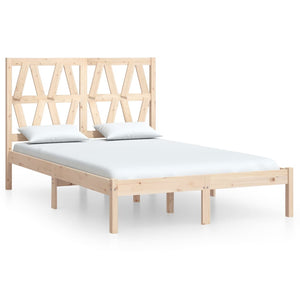 vidaXL Solid Pine Wood Bed 135x190 cm