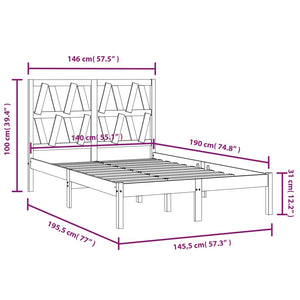 vidaXL Solid Pine Wood Bed 140x190 cm