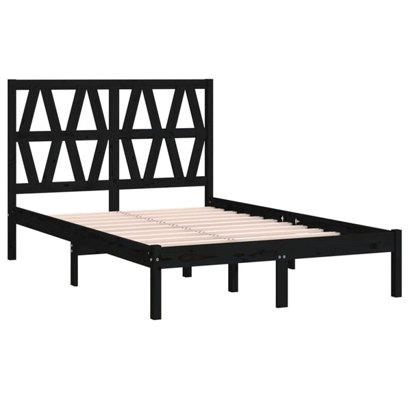 vidaXL Solid Wood Bed Black Pine 140x190 cm