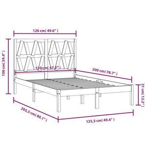 vidaXL Solid Pine Bed 120x200 cm