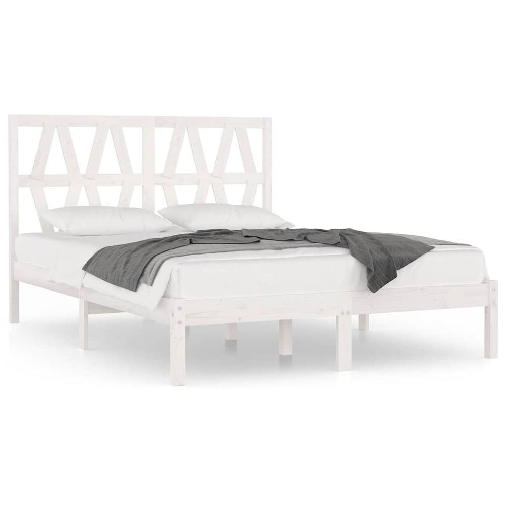 vidaXL Solid Wood Bed White Pine 120x200 cm