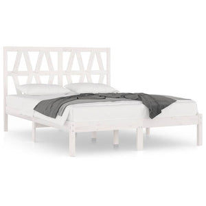 vidaXL Solid Wood Bed White Pine 120x200 cm