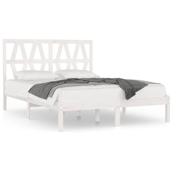vidaXL Solid Wood Bed White Pine 120x200 cm