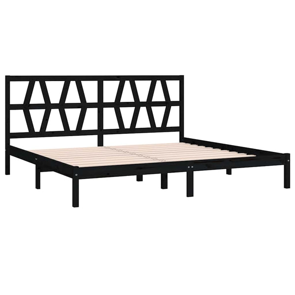 vidaXL Solid Wood Bed Black Pine 200x200 cm