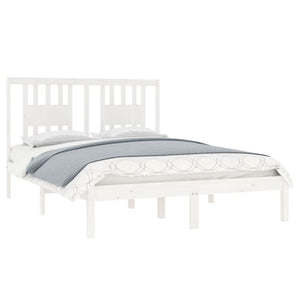 vidaXL Solid Pine Bed White 140x190 cm