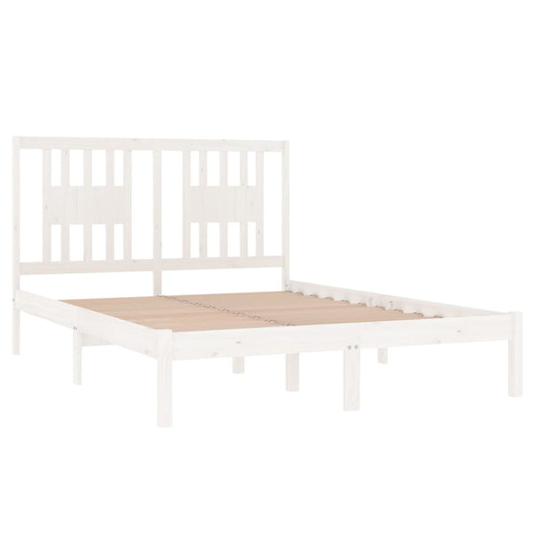 vidaXL Solid Pine Bed White 140x190 cm