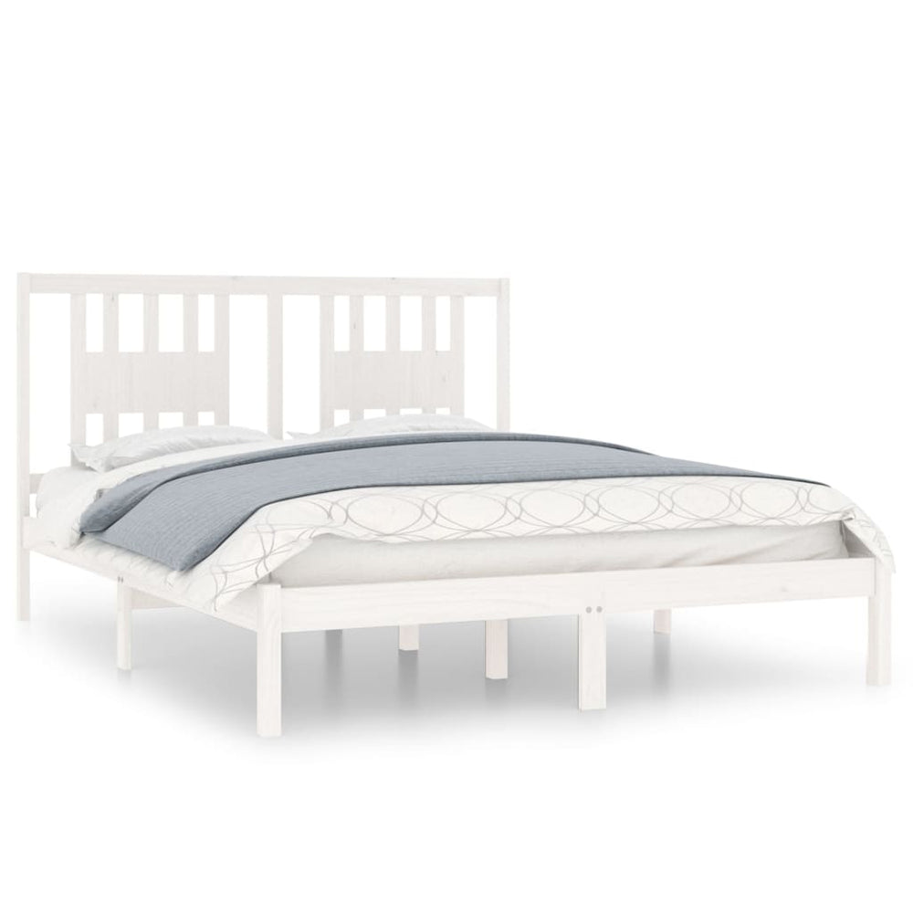 vidaXL Solid Pine Bed White 140x200 cm