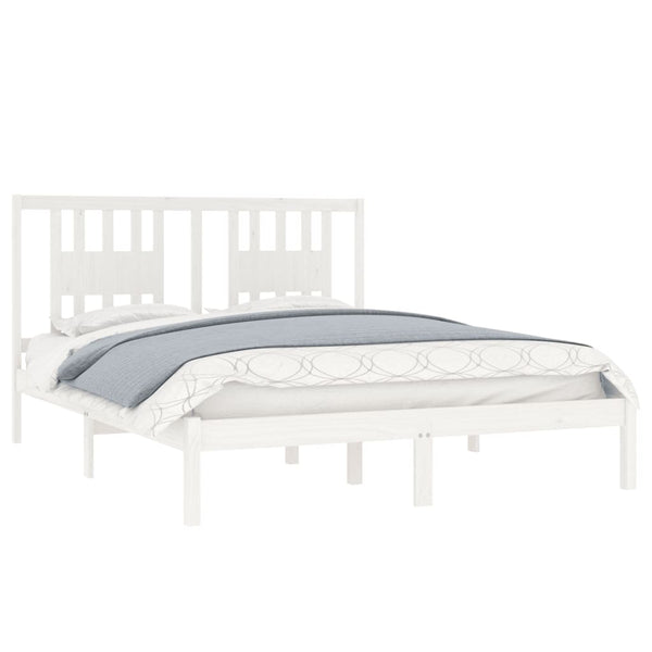 vidaXL Solid Pine Bed White 140x200 cm
