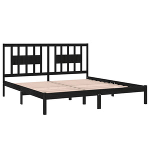 vidaXL Solid Wood Bed Black Pine 200x200 cm