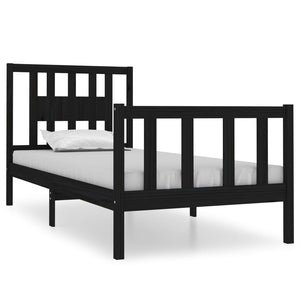 vidaXL Solid Wood Bed Frame without Mattress Black