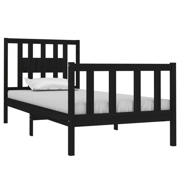 vidaXL Solid Wood Bed Frame without Mattress Black