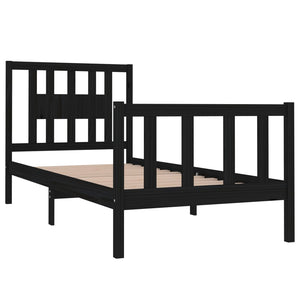 vidaXL Solid Wood Bed Frame without Mattress Black