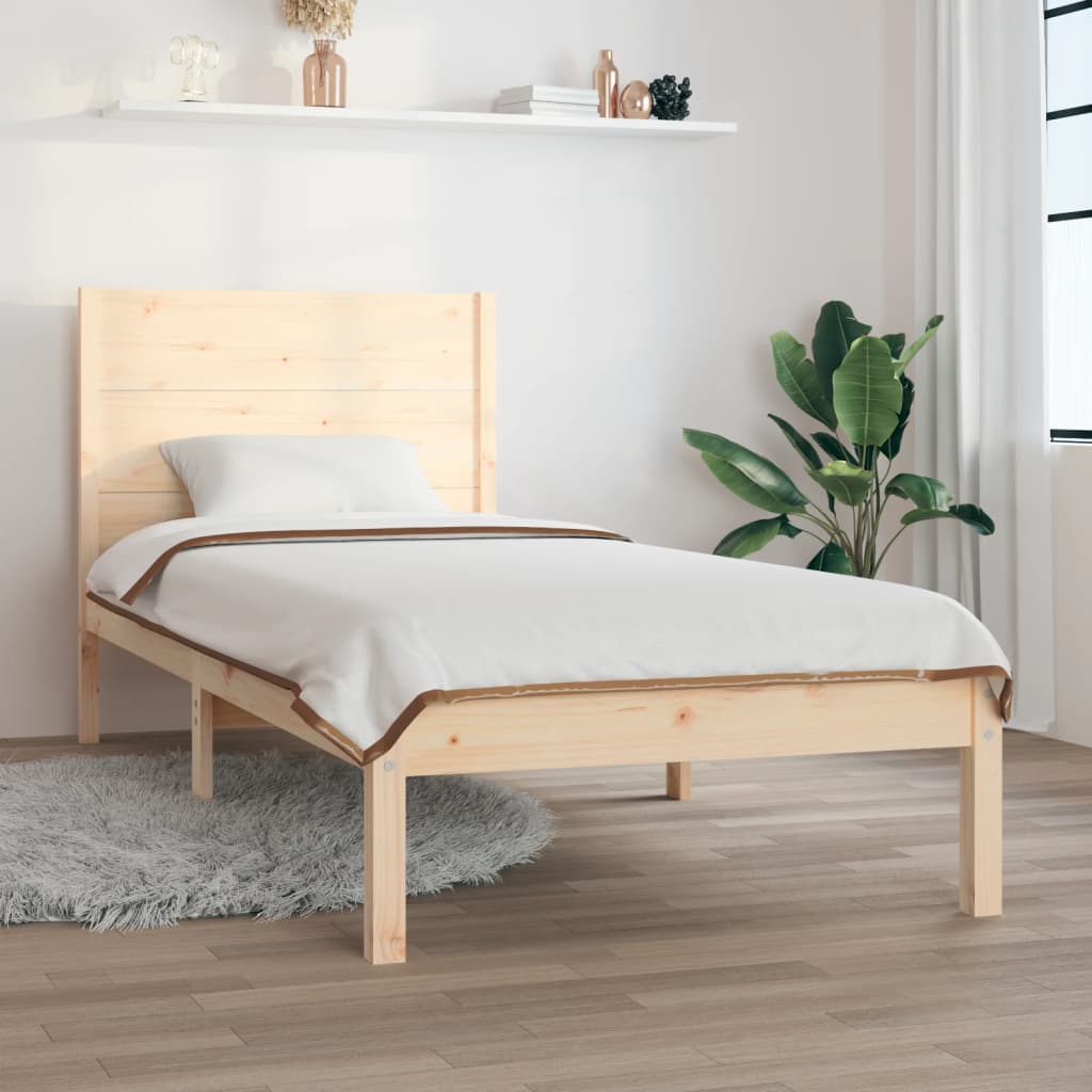 vidaXL Solid Wood Bed 75x190 cm