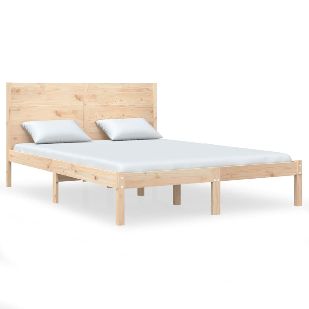 vidaXL Solid Wood Bed 135x190 cm