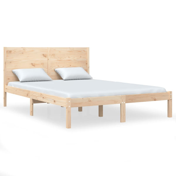 vidaXL Solid Wood Bed 135x190 cm