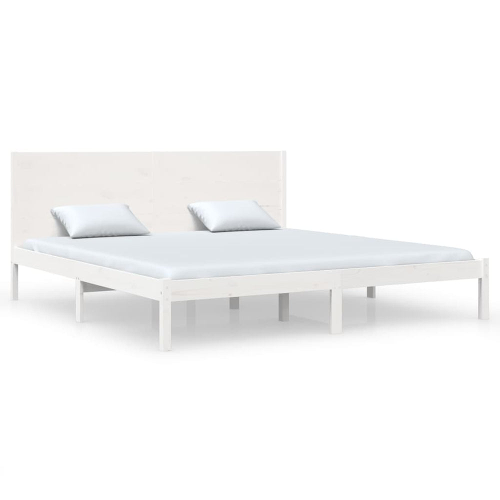 vidaXL Solid Wood Bed White 180x200 cm