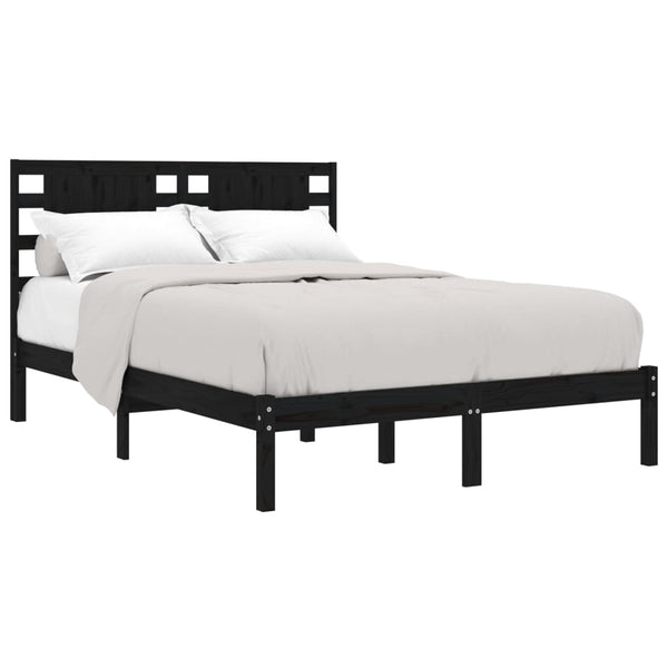 vidaXL Solid Wood Bed Black Pine 200x200 cm