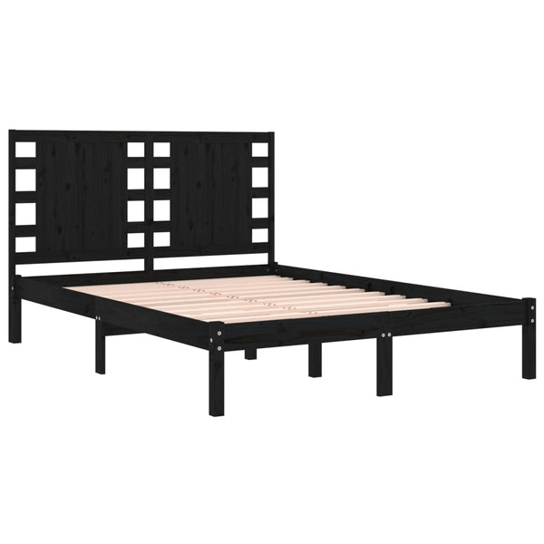 vidaXL Solid Wood Bed Black Pine 200x200 cm
