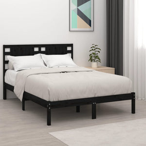 vidaXL Solid Wood Bed Black Pine 200x200 cm