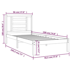 vidaXL Solid Wood Bed Frame without Mattress 90x190 cm Pine