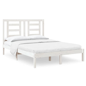 vidaXL Solid Wood Bed White 120x190 cm