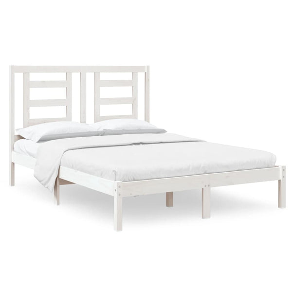 vidaXL Solid Wood Bed White 120x190 cm