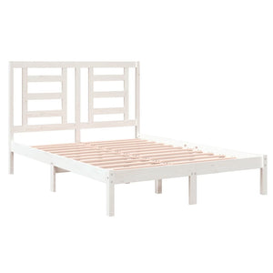 vidaXL Solid Wood Bed White 120x190 cm